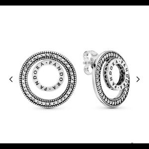 Pandora Logo Circle Stud Earrings